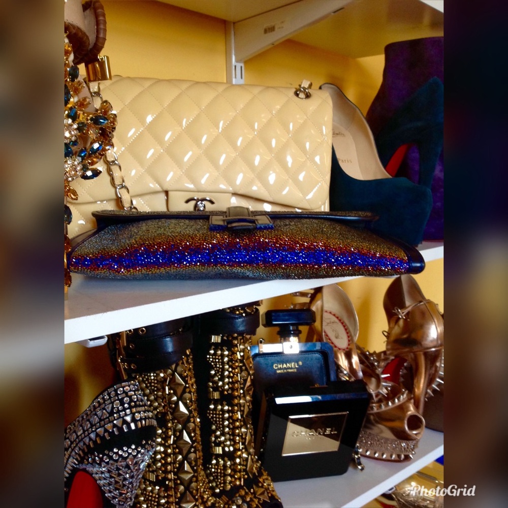 SOLD Authentic Hermès Swarovski Jige Clutch - Picture 4 of 6